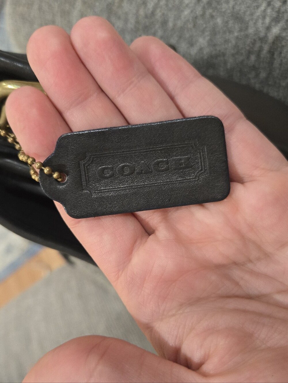 Coach• Vintage Station Black Leather Bag with Gold Accent. M4C 5130 - Picture 3 of 16